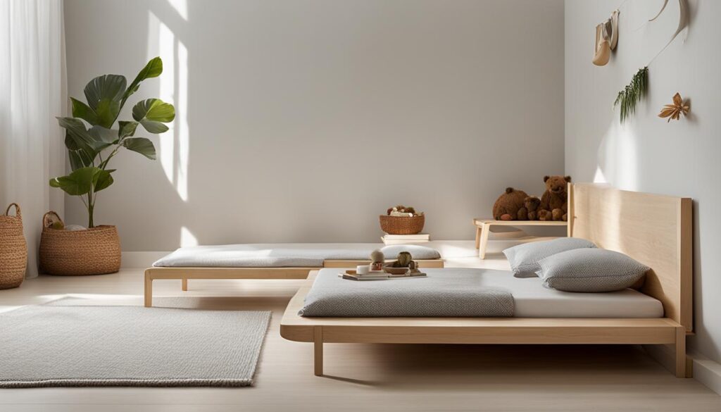 montessori floor bed white