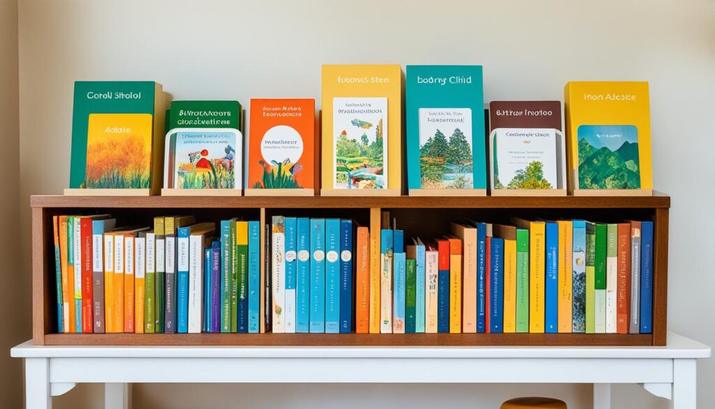 Montessori bookshelf setup