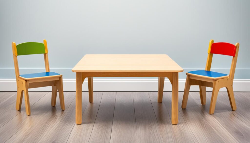 Montessori table and chairs