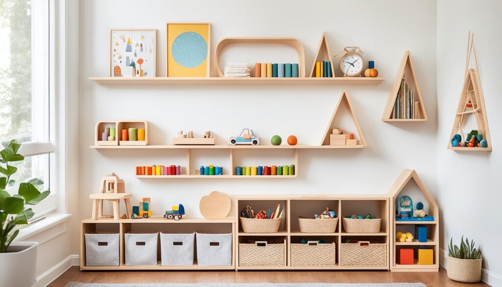 montessori shelf with storage