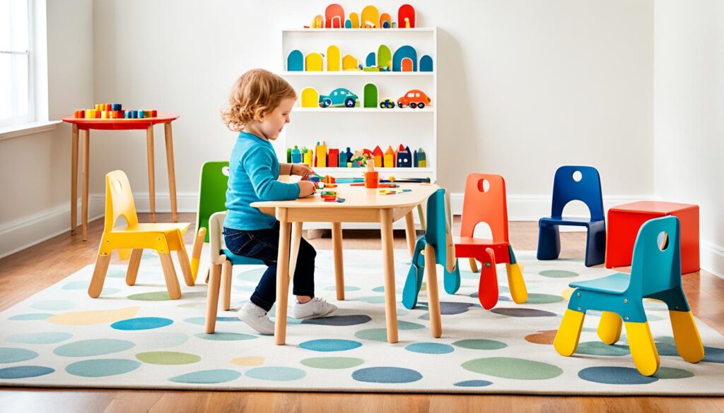sizing options for the Montessori chair and table set